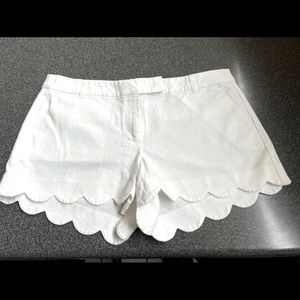 White scalloped shorts